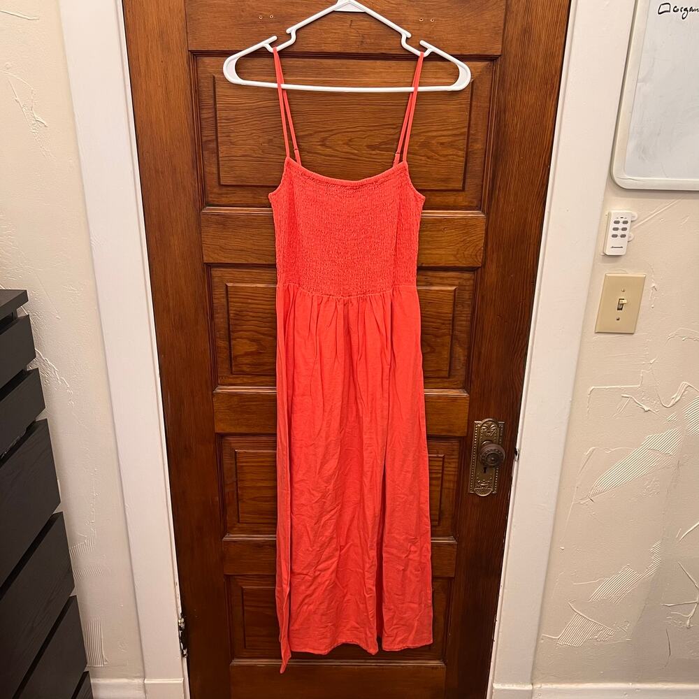 Z Supply Bayside Linen Maxi Dress Persimmon sz XS NWT's $129 Women's